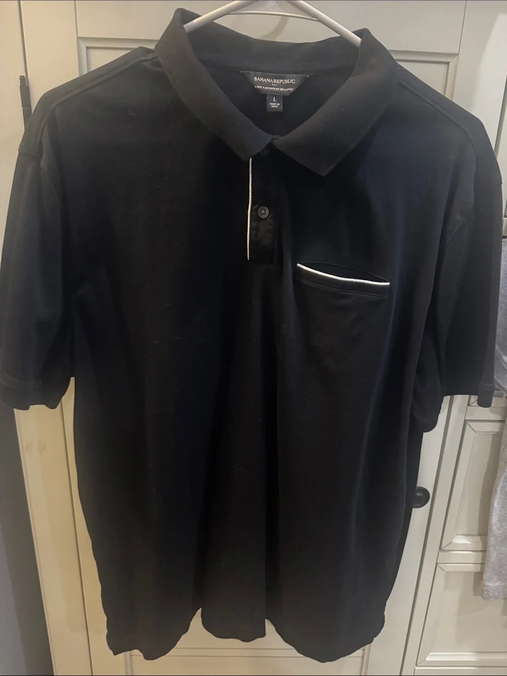 2 for 1 DEAL- Banana Republic Men's Polo Pack — Black & Light Gray